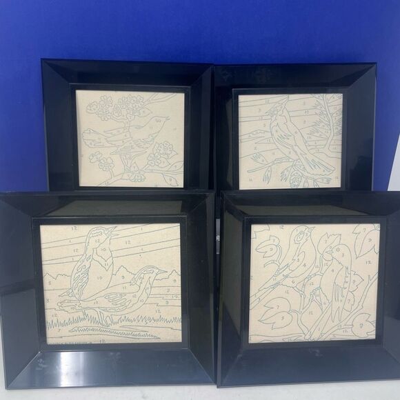 Vintage Hasbro Framed Paint by Number American Bird Series set of 4 - Picture 1 of 13